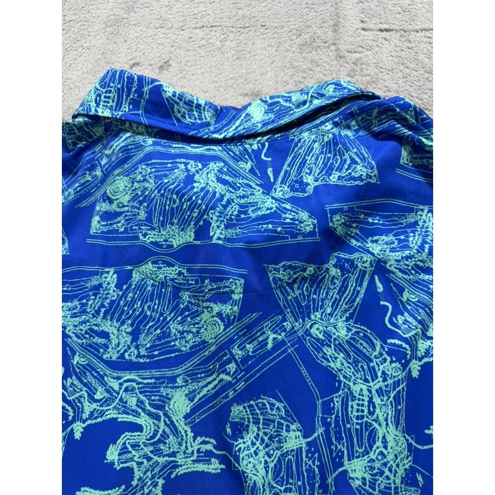 Donald Ross Polo Shirt Mens XXL Blue Golf Print Performance Short Sleeve - Picture 11 of 11